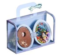 Kit de casa de muñecas con notas estrelladas de concha de nogal, juguete creativo de mundo de semillas en miniatura para niños, artesanía única para habitación de muñecas