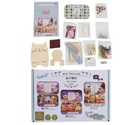 Kit de casa de muñecas de Madera para Hacer tú Mismo, casa de muñecas en Miniatura con Luces LED, Juguete de decoración Artesanal para niños, Adolescentes y Adultos, Regalo de Navi (Q-012 Paseando