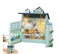 Kit de casa de muñecas DIY -da -te - Modelo de madera en miniatura de 25 cm, proyecto artesanal abierto, luz LED, juego de muebles | Regalo de muñecas creativas hechas a mano para amigos de familia