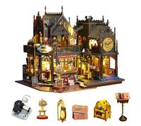 Kit de casa de muñecas en Miniatura, CUTEROOM, Kit de casa de muñecas de Madera, Kit de casa de Bricolaje con Muebles y Regalos LED para Adolescentes y Adultos (Holo Magic City)