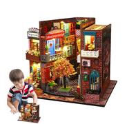 Kit de casa de muñecas en miniatura de bricolaje, kit de casa pequeña | Casa de bricolaje - Kit casa de muñecas modelo casa en miniatura DIY con luz LED para niños, pasatiempos, cumpleaños, adultos