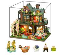 Kit de casa de muñecas en miniatura de madera 3D con luz LED y cubierta antipolvo para adultos, regalos únicos para adolescentes