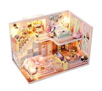 Kit de Casa de Muñecas en Miniatura DIY con Muebles y Música, Miniature House Maquetas para Montar Manualidades De Madera | Regalos De para Adultos, Mujeres(Flower History)