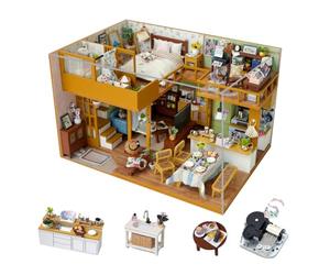 Kit de casa de muñecas en miniatura estilo japonés modelo arquitectónico, kit de montaje para adultos, rompecabezas de madera 3D, decoración del hogar