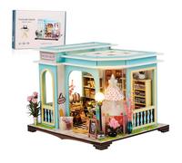 Kit de casa de muñecas en miniatura, hecha a mano, mini rompecabezas 3D con luces LED, kit de muebles de madera, casa de muñecas a escala 1:24, regalo creativo para adultos
