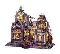 Kit de casa de muñecas en miniatura, hecha a mano, mini rompecabezas 3D con luz LED para muebles, kits de casa de muñecas para adultos para construir, casa de muñecas Magic Shop