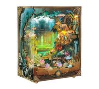 Kit de casa de muñecas en miniatura, kit de rincón de libros, explorador de mar profundo, kit de casa en miniatura con música, luz LED mágica y paisaje giratorio