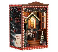 Kit de casa de muñecas en miniatura, modelo de construcción de sujetalibros de madera, juguete de rompecabezas con luz LED, idea de regalo para decoración del hogar, proyecto de manualidades creativo