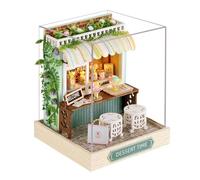 Kit de casa en miniatura - Biblioteca de Madera Doll House Kit, Artesanía Hecho a Mano para Adultos, Puzzle de Madera 3D -Puzzle Librería Decoración de Uso con Luz LED para Adolescentes y Adultos |