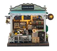 Kit de casa en Miniatura DIY Coffee - Kits de Casas de muñecas en Miniatura, Book Nook Rompecabezas 3D de Madera Rincón de Lectura DIY para Decorar estanterías Regalo de cumpleaños o Navidad