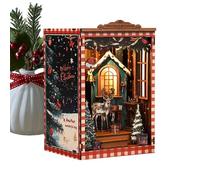 Kit de casa en miniatura para adultos, juego de construcción de madera 3D de Navidad para niños, suministros decorativos para estudio, dormitorio, hogar, oficina, tienda, dormitorio, biblioteca y