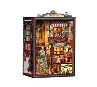 Kit De Casa En Miniatura para Tienda De Navidad En 3D, 264 Piezas, Casa De Muñecas con Iluminación Musical, Interruptor Táctil, Rompecabezas Navideño para Mayores De 14 Años Christmas Book
