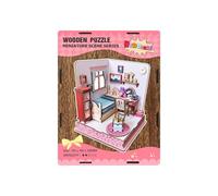 Kit De Casa En Miniatura | Puzzle de Madera 3D Modelo Escena Dormitorio para Construir - Juego para Crear Habitación en Miniatura,Para Niños Adultos, Decoración Salón, Escritorio, Mesita Noche, Casa M