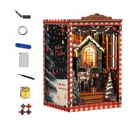 Kit De Casa En Miniatura | Puzzle De Madera 3D Para Armar Casita Navideña Kit De Manualidades | Maqueta Decorativa Para Estantería Para Principiantes Y Aficionados A Manualidades,Suministros Para Deco