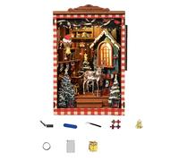 Kit De Casa Miniatura | Puzzle De Madera 3D para Armar Casita Navideña Kit De Manualidades | Decoración Vintage Sujetalibros para Cumpleaños Halloween Principiantes Manualidades | para Escritorio