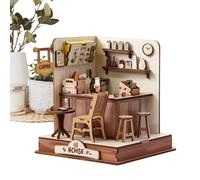 Kit de Casas en Miniatura para Adultos | Modelo 3D de Madera de cafetería | Kit para Construir una casa pequeña | para Adultos y niños, para Dormitorio, Estante, Escritorio, cumpleaños y
