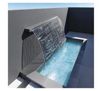 Kit de Cascada con Fuente empotrada de Alta Resistencia para cúpulas y Piscinas de Vidrio - Sistema de Flujo de Agua Plateado de 50 cm/19,7 Pulgadas