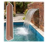 Kit de cascada con tubo corrugado de acero inoxidable empotrable para jardín, estanques, piscinas y patios, flujo uniforme de 1 a 6 pies