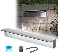 Kit de cascada de 80 cm para jardín, patio y patio trasero, no necesita bomba, hoja de cascada plateada para rocallas y estanques