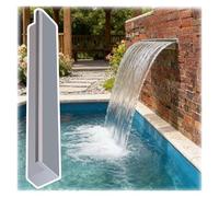 Kit de cascada empotrable de acero inoxidable de 1 a 6 pies con conector de flujo uniforme para terraza, patio, piscina, color plateado, 100 cm