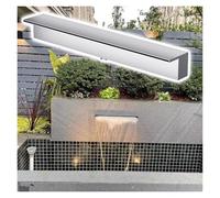 Kit de Cascada Exterior de Acero Inoxidable con rebosadero, de 30 a 60 cm (12" a 24"), para estanques, con Tubo Conector de 140 cm (55") y Salida de rebosadero para Fuentes de Agua de jardín