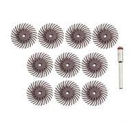 Kit de cepillo abrasivo de disco de cerdas radiales de 1 pulgada con vástago de 3 mm, adecuado para pulir carpintería, joyería, laboratorios dentales y tiendas con fácil almacenamiento (grano 600)