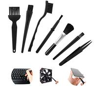 Kit de Cepillo Antiestático, Plástica Brocha Antiestática, Cepillo de Limpieza Antiestático 6 en 1, Brochas de Limpieza para Teclado Ordenador Placa Base(Negro)