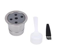 Kit de cepillo de cuchara de cápsula de café recargable, filtro de cápsula de café reutilizable de acero inoxidable para máquina de café (5 hoyos)