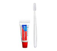 Kit de cepillo de dientes de viaje con cepillo interdental y mini pasta de dientes, juego compacto 2 en 1 para viajes, viajes de negocios y uso diario.