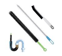 Kit de cepillo de limpieza mejorado de 3 PC - Herramienta de limpieza de grietas de limpieza de tubera de alcantarillado flexible con cerebro de