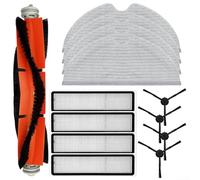 Kit de cepillo de rodillo de repuesto, cepillo lateral, filtro y paño de microfibra para robot aspiradoras Mova Z500 y L600 - Cepillo principal de nailon, carcasa de plástico, filtro (A)