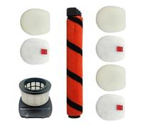 Kit de cepillo de rodillo de suelo y filtro de espuma para aspiradoras Shark IC300, IZ251UK, IZ201UK, IZ102, juego de repuesto de 5 piezas, rojo, rodillo de 8.6 x 13.6 pulgadas + filtro de 4.45 x 4.9