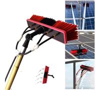 Kit de cepillo extensible de limpieza de ventanas de 13 m, perfecto para techos de invernadero y fachadas, no se necesitan más escaleras, herramienta de limpieza eficiente de alto alcance para un uso