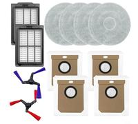 Kit de cepillo lateral de bolsa de polvo de tela de filtro de repuesto, piezas de repuesto para aspiradora robot compatible con Deerma X70 DEM-X70 Robot Aspirador para pelo de mascotas y limpieza del