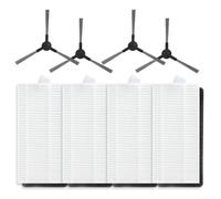 Kit de cepillo lateral y filtro, 4 filtros + 4 cepillos laterales de repuesto para aspiradora Liectroux L200, filtración de alta eficiencia, instalación a presión, uso doméstico (A)