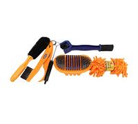 Kit de cepillo para neumáticos de bicicleta, cadena de bicicleta, kit de limpieza 6 en 1, herramienta de limpieza, color amarillo y negro, 7 unidades