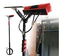 Kit de Cepillo para pértiga de Limpieza de Ventanas con alimentación de Agua, Cepillo telescópico Extensible para Ventanas con rasqueta, Limpiador de techos, Vidrio, Pane