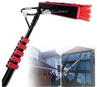 Kit de cepillo telescópico de limpieza de ventanas, poste de alimentación de agua de 10,8 m para panel solar y limpieza de alto alcance, herramienta telescópica ajustable para un mantenimiento de