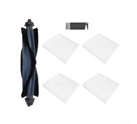 Kit de cepillo y filtro en forma de V de repuesto para robot aspirador Eufy G50 L60 SES, construcción de nailon de goma, filtración de polvo de alta eficiencia, 2 cepillos principales, 6 filtros, 1