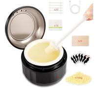 Kit de cera de nariz, kit de depilación de nariz y oreja para hombres y mujeres con cera de 100 g, 40 varillas, kit de depilación de nariz y oreja, calor rápido USB, control de temperatura inteligente