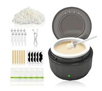 Kit de cera de nariz para mujeres y hombres, kit de depilación portátil con cuentas de 50 g, 6 aplicadores, 10 varillas de nariz y 5 bolsas de aceite, mini calentador de cera de 10 ml para depilación