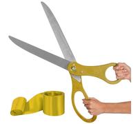 Kit de ceremonia de corte de cinta dorada - Tijeras gigantes de 25 pulgadas para ceremonia de corte de cinta y cinta dorada para cinta de gran apertura y tijeras para eventos especiales,