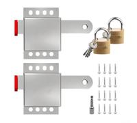 Kit de cerradura de puerta de garaje, paquete de 2 unidades, montaje | Paquete de 2 cerraduras de montaje interior, construcción de acero galvanizado, evita roturas, se adapta a pistas verticales