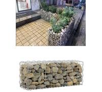 Kit de cestas de gaviones de fácil montaje con cubierta: jaulas de malla de acero galvanizado for rocas, muros de jardín y bordes paisajísticos.(2x2in,19.7x39.4x39.4in)