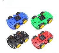 Kit de chasis de coche inteligente con codificador para proyectos de robot Arduino, relación de transmisión 48:1, marco acrílico CC 3V-10V verde (azul)