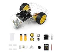 Kit de chasis de coche robot 2WD con motor TT, caja de batería, chasis acrílico y 2 ruedas para proyecto robótico de bricolaje, base de robots, plataforma de coche para Arduino/Raspberry Pi/Jetson