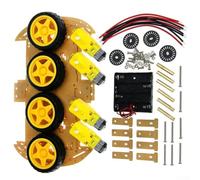 Kit de chasis de coche robot 4WD con codificadores de velocidad y motores de CC de reducción cuádruple para proyectos de robótica Arduino DIY - ABS + construcción de metal