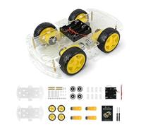 Kit de chasis de coche robot 4WD con motor TT, caja de batería, chasis acrílico y 4 ruedas para proyectos de robótica, chasis robot inteligente, plataforma de coche robots para Arduino Raspberry Pi