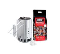 Kit de chimenea de encendido Weber + 2 kg de briquetas + 6 cubos de encendedor 1