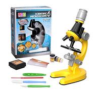 Kit de Ciencia Microscopio con 100X 400X y 1200X magnificación científico Diapositivas Regalo Educativo Stem para Estudiantes Principiantes